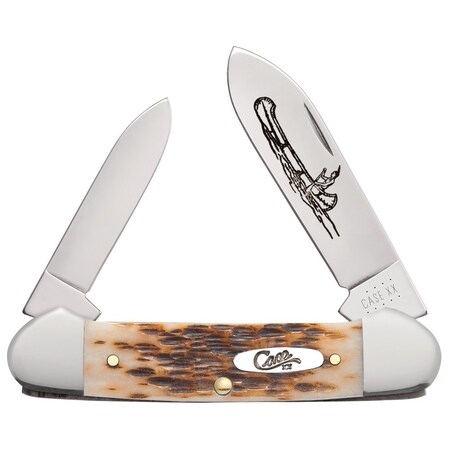 Case Cutlery Knife, Amber Bone CS Canoe 00263